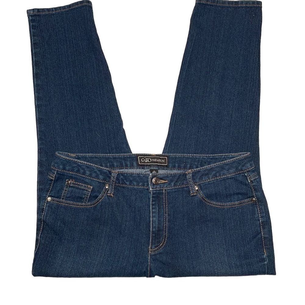 Cato cropped five pocket blue jeans size 14
